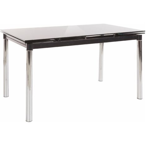 Nelson-Table de salle à manger en noir avec plateau en verre (1/2)