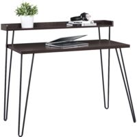 Haven-Bureau avec étagère en aspect bois espresso