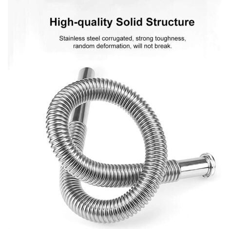 Tigrezy Flexibler Siphon aus Edelstahl, flexibles Abflussrohr für ...