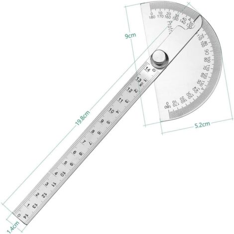 Winkelmesser Aus Edelstahl – 0–180°, 10 cm Lang, Mit Lineal-Funktion Für Holz, Zeichnung & Malerei