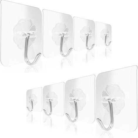 INHHCED Klebehaken 8er Pack - Strapazierfähige Wandhaken 7kg Tragkraft