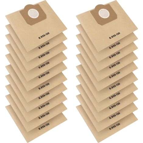 BIHARNT 20er-Pack WD3 Staubsaugerbeutel – Kompatibel Mit Kärcher WD3, MV3, A2201, A2204, 6.959-130.0, 2-lagig, Reißfest Staubsaugerbeutel WD3