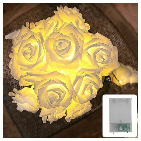 KOBOKO Rosen Lichterkette 3m - 20 LED Blumenlichter Batteriebetrieben Für Deko
