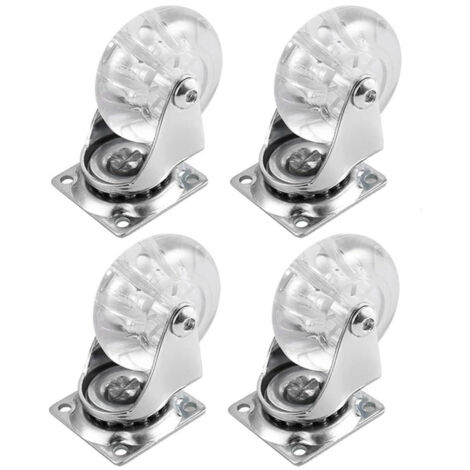 4er Set Möbelrollen 2 Zoll - Polyurethan Räder Mit Bremse & 360° Drehung