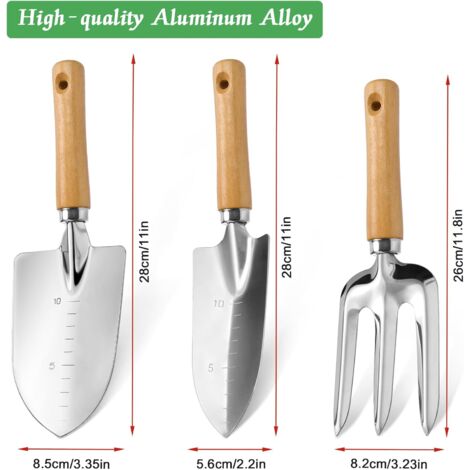 KITANDOVE Gartenwerkzeug Set 2-teilig - Mini Schaufeln Aus Metall 26cm Für Topfpflanzen