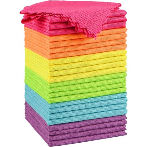 Mikrofaser-Reinigungstücher 25,4 X 25,4 Cm – Superweich, Saugstark & Fusselfrei Für Küche, Auto & Haushalt