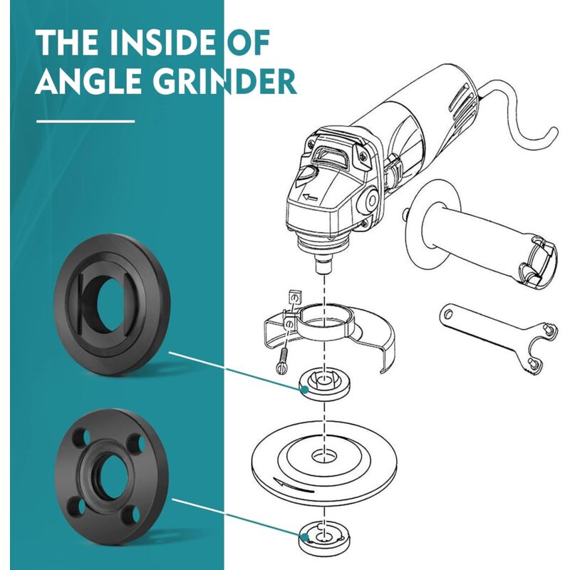 MNGQNJ High-quality Multipurpose And Durable Grinder Flange Angle Wrench Spanner For Lock Nut Metal Nuts Compatible Dewalt Milwaukee Makita Bosch Black Decke