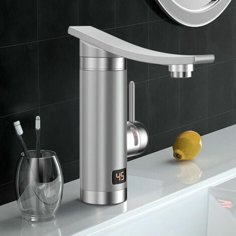 Instant Electric Water Heater Faucet Kitchen Bathroom 3000W Electric Kitchen Faucet Sink Tap 360º Rotatable Faucet