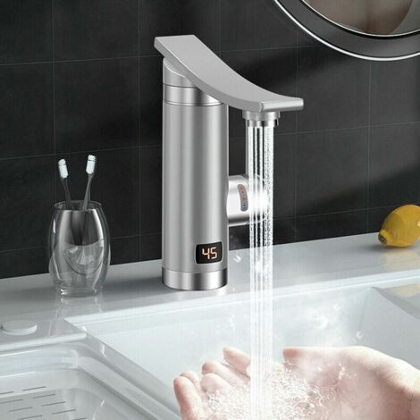 Instant Electric Water Heater Faucet Kitchen Bathroom 3000W Electric Kitchen Faucet Sink Tap 360º Rotatable Faucet