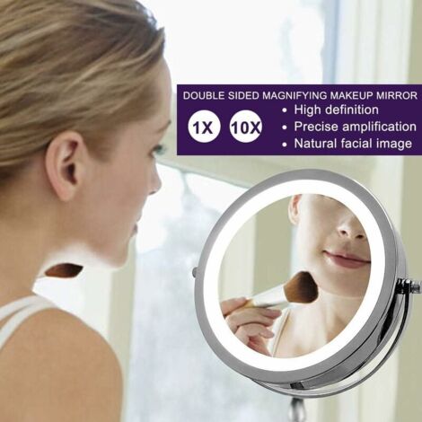 360 Rotation Lighted Magnifying Mirror Makeup Mirror 10x Magnifying Mirror Lighted Makeup Mirror Double Sided