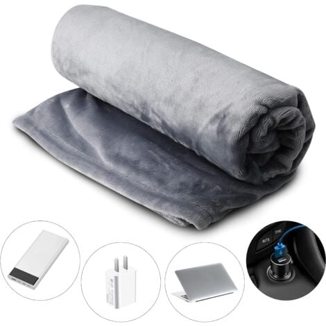 USB Heated Blanket Shawl, 150x80cm Electric Blanket with 3 Heating Levels, Flannel Fast Heating Blanket, Machine Washable, for Home and Office