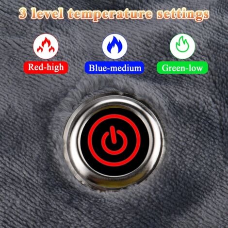 USB Heated Blanket Shawl, 150x80cm Electric Blanket with 3 Heating Levels, Flannel Fast Heating Blanket, Machine Washable, for Home and Office