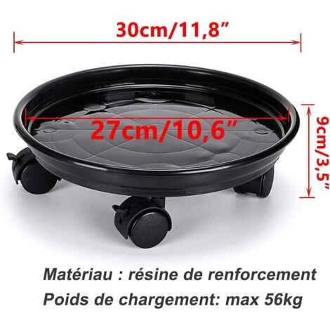 Tigrezy Set of 2 Plant Caddy,Round Flower Pot Potted Plant Stand on Wheels,Heavy Duty Rack on Wheels Dolly Trolley Saucer