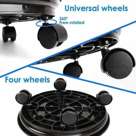 Tigrezy Set of 2 Plant Caddy,Round Flower Pot Potted Plant Stand on Wheels,Heavy Duty Rack on Wheels Dolly Trolley Saucer