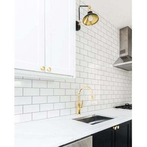 Pack of 10, White Subway Self-Adhesive Tiles, Adhesive Kitchen Bathroom Splashback, 3D Brick Vinyl Adhesive Paper, 30x30cm