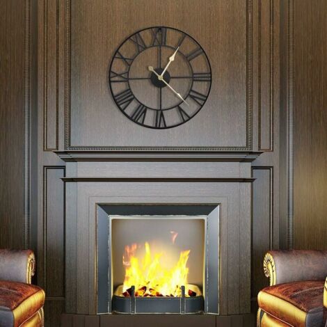 TIMBERTIME Mantel Clock – Real Wood, Silent Quartz, Battery Operated, Roman Dial, 10x6 Inches