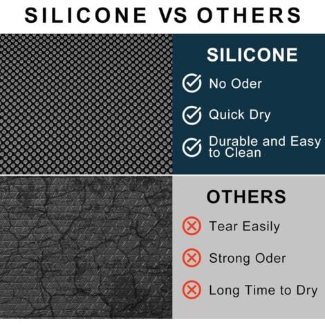 Outdoor Doormat, Silicone Indoor and Outdoor Door Mat, Non-Slip Washable Entrance Mat, Outdoor Rug for Entrance, Bedroom, Kitchen, Hallway, 43 x 76 cm, Black