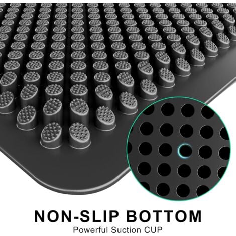 Outdoor Doormat, Silicone Indoor and Outdoor Door Mat, Non-Slip Washable Entrance Mat, Outdoor Rug for Entrance, Bedroom, Kitchen, Hallway, 43 x 76 cm, Black