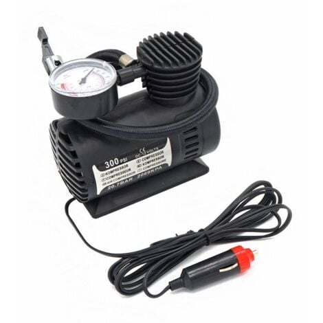 New Portable Mini 300psi 12v Car Inflator Pump Car Mini Electric Tire Pump for Emergency Needs Car Tire Inflation Black