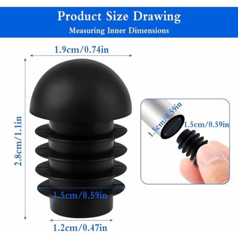 Tigrezy -50 Pcs Chair Leg Caps Round End Caps Chair Pipe Plug Chair Leg Protector Round Chair Leg End Cap to Protect Furniture (19mm)
