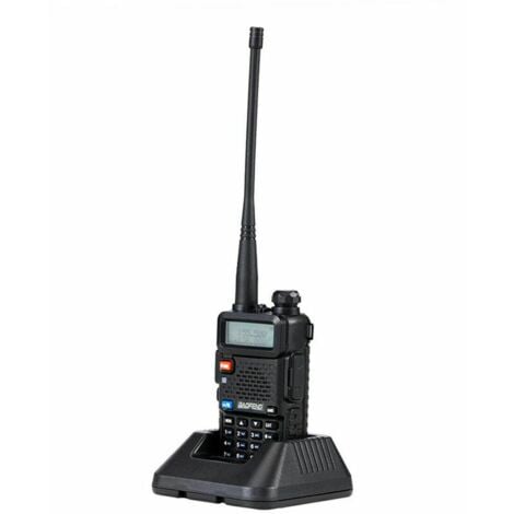 Tigrezy BAOFENG UV-5R Walkie Talkie FM Transceiver Two Channel Radio Dual Display 400-520mHZ 5W Rechargeable Two Channel Ham Radio Handheld Radio with Earpiece, Black, EU Plug