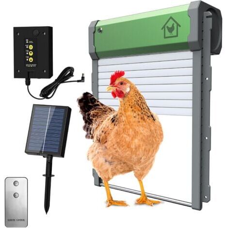 thumbnail image 2 of Okköbi Automatic Chicken Coop Door PRO - Solar Powered, LCD Display, Light Sensor & Timer, Anti-Pinch, Wide Opening 2 of 13