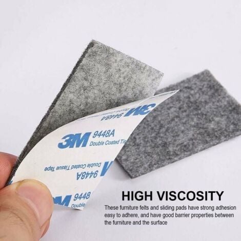Tigrezy Self-Adhesive Furniture Felt, Adhesive Felt 5 Rolls (100 x 2cm) Free Cutting of Any Size or Shape Felt Anti-Slip Pad for Table Chair Sofa Leg Protection, gray Cisea