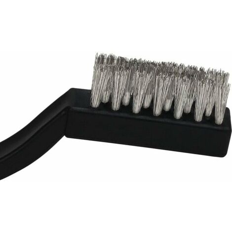 Mini Wire Brush 20 Pack Stainless Steel Brush with Curved Handle Hanging Hole Iron Brush for Cleaning Oven Sink Metalworking Soldering