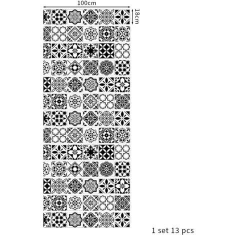 13Pcs Stair Tile Adhesive Stickers Cement Tile Riser Sticker – Tile Riser Stickers (18x100cm)