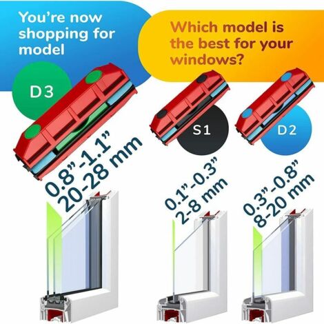 Magnetic Window Cleaner D-3 For Double Glazed Windows from 20 to 28 mm