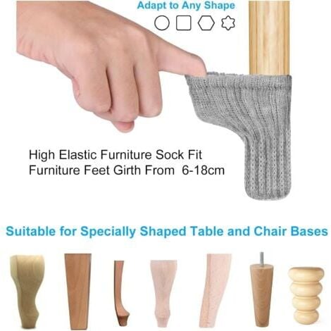 Chair Leg Socks, 24pcs Felt Chair Socks Furniture Feet, Non-Slip Chair Leg Caps for Chair Feet, Prevent Scratches and Noise