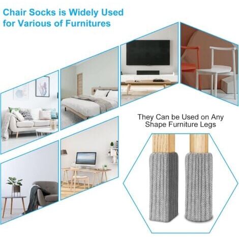 Chair Leg Socks, 24pcs Felt Chair Socks Furniture Feet, Non-Slip Chair Leg Caps for Chair Feet, Prevent Scratches and Noise