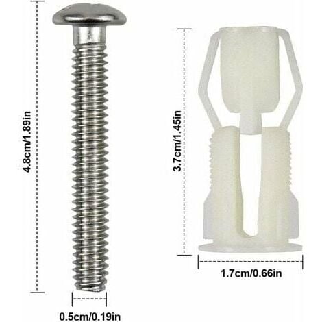 Tigrezy 2pcs Toilet Lid Expansion Screws Toilet Seat Fixing Screws for Toilet Seat Set