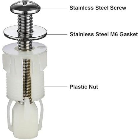 Tigrezy 2pcs Toilet Lid Expansion Screws Toilet Seat Fixing Screws for Toilet Seat Set