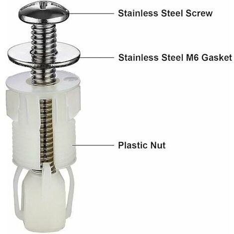 Tigrezy 2pcs Toilet Lid Expansion Screws Toilet Seat Fixing Screws for Toilet Seat Set