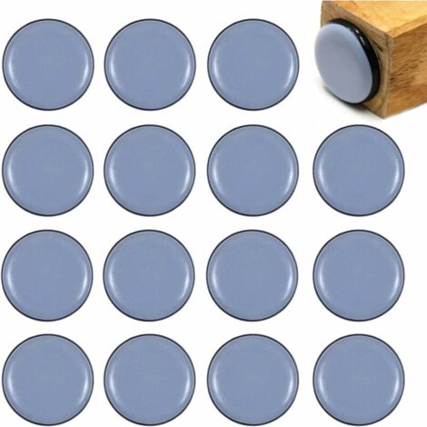 Tigrezy Teflon Furniture Pads Adhesive Furniture Glides Teflon Furniture Protector Self-Adhesive Teflon Furniture Pads Adhesive Furniture Glides 30MM Round Sliders 16PCS for Chair Sofa Desk Table long