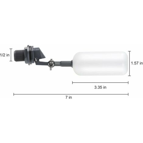 Float Ball Valve, 1/2 Inch Feed Hose, Male Auto-Fill Humidifier Tank with Adjustable Arm for Ponds, Livestock Waterers, Aquariums,