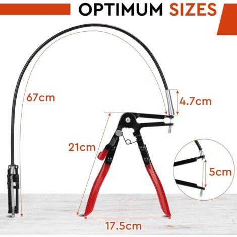 Tigrezy Hose Clamp Pliers, Long Hose Clamp Pliers, Flexible Cardan Exhaust Clamp Pliers, Hose Clamp Plier for Removing and Installing Hose Clamps