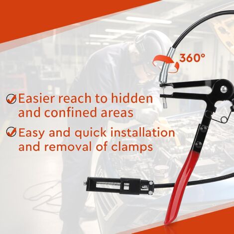Tigrezy Hose Clamp Pliers, Long Hose Clamp Pliers, Flexible Cardan Exhaust Clamp Pliers, Hose Clamp Plier for Removing and Installing Hose Clamps