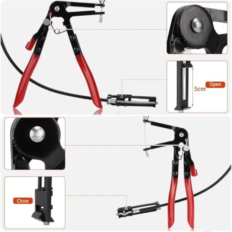 Tigrezy Hose Clamp Pliers, Long Hose Clamp Pliers, Flexible Cardan Exhaust Clamp Pliers, Hose Clamp Plier for Removing and Installing Hose Clamps