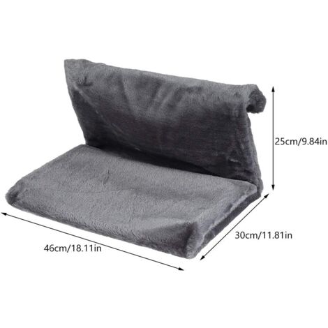 Tigrezy Cat Radiator Bed 46 x 30 x 25 cm Warm Soft Plush Radiator Hanging Bed Removable Washable Cat Hammock for Pet Heating Cat Kitten (Grey)