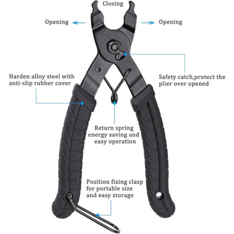 Bike Link Plier, Chain Plier Missing Chain 2 in 1 Opener Closer Remover Pliers/Bicycle Chain Tool Compatible with All Speed Repair Chains