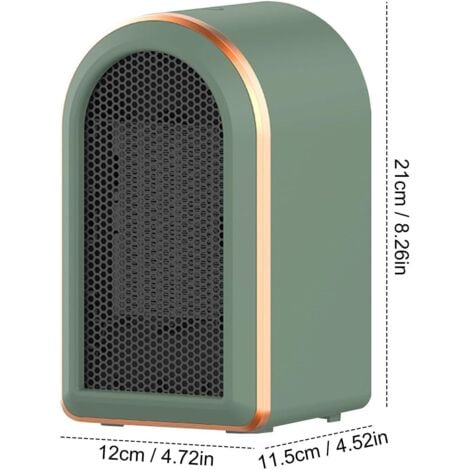 Portable Electric Space Heater, Small Energy Saving PTC Ceramic Fan Heater, Silent Kinetic Heating 1200W/800W, Mini Plug in Heater Dumping Overheating Protection