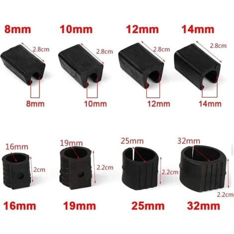 32pcs Chair Leg Caps Tube End Caps Pads Furniture Floor Protector U Shape Plastic Chair Caps,Chair Leg Caps Silicone Tube Clamp (25mm,White)