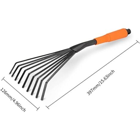 Garden Rake, Mini Lawn Rake, Horse Poop Scoop, Ergonomic Handle for Comfort and Control, Professional Hand Tools, Multi