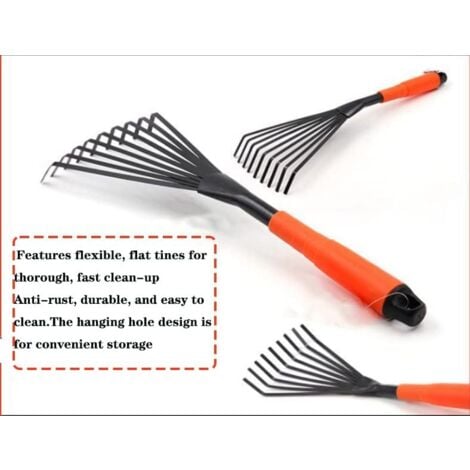 Garden Rake, Mini Lawn Rake, Horse Poop Scoop, Ergonomic Handle for Comfort and Control, Professional Hand Tools, Multi