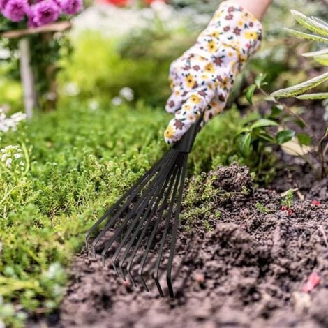 Garden Rake, Mini Lawn Rake, Horse Poop Scoop, Ergonomic Handle for Comfort and Control, Professional Hand Tools, Multi
