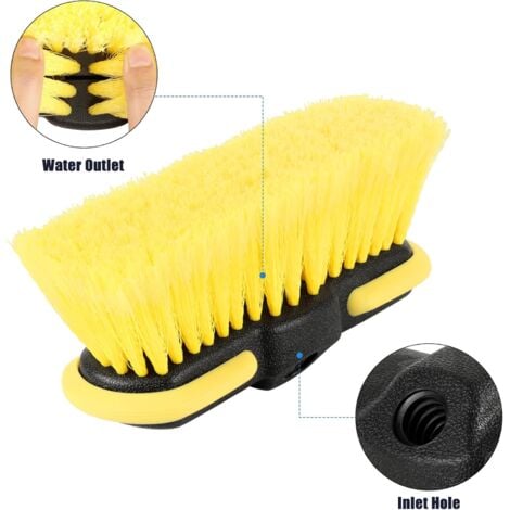 Scrub Brush Attachment for Long Handle Extension Pole,Outdoor Broom and Scrubbing Brush for Cleaning Window, Wall, House Floor, Deck, Patio, Car