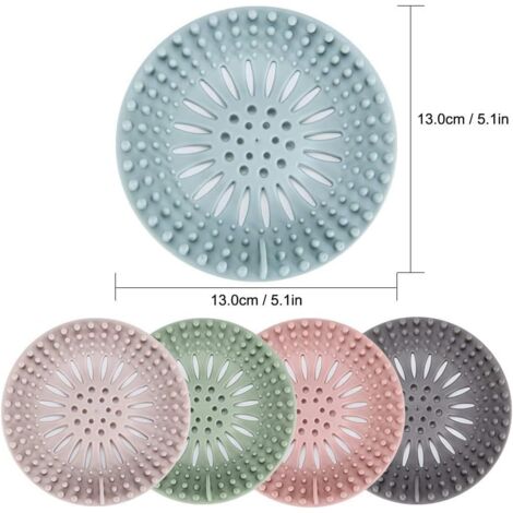 Drain Strainers, Hair Catcher Shower Drain Covers Protector, Flexible TPR Material, Multiple Colors for Bathroom Tub Shower and Sink,5 Pack