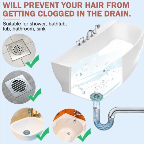Drain Strainers, Hair Catcher Shower Drain Covers Protector, Flexible TPR Material, Multiple Colors for Bathroom Tub Shower and Sink,5 Pack